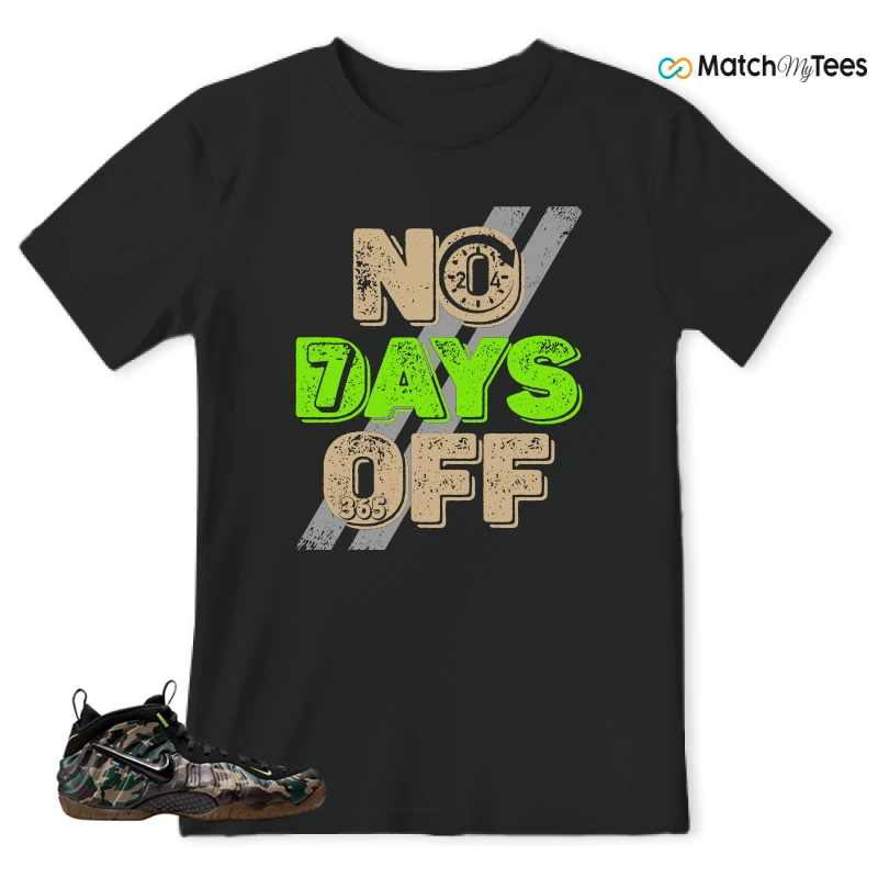 NIKE AIR FOAMPOSITE PRO GREEN CAMO SNEAKER Matching Tees t-shirt