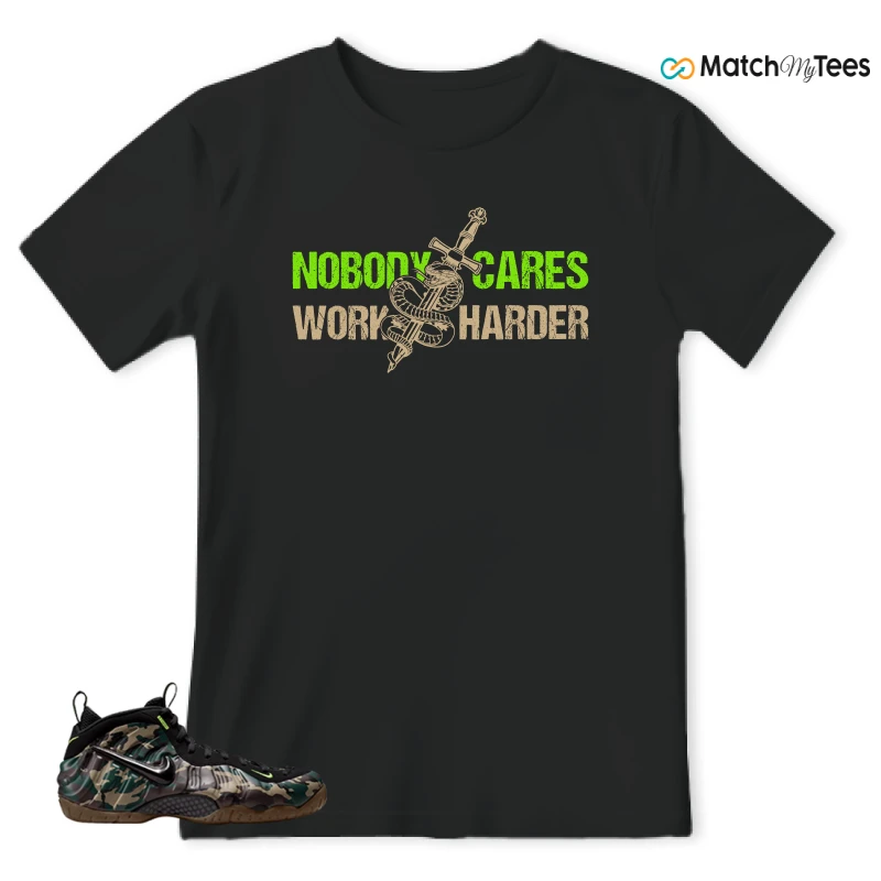 NIKE AIR FOAMPOSITE PRO GREEN CAMO SNEAKER Matching Tees t-shirt