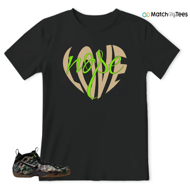 NIKE AIR FOAMPOSITE PRO GREEN CAMO SNEAKER Matching Tees t-shirt