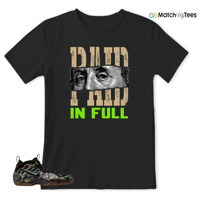 NIKE AIR FOAMPOSITE PRO GREEN CAMO SNEAKER Matching Tees t-shirt