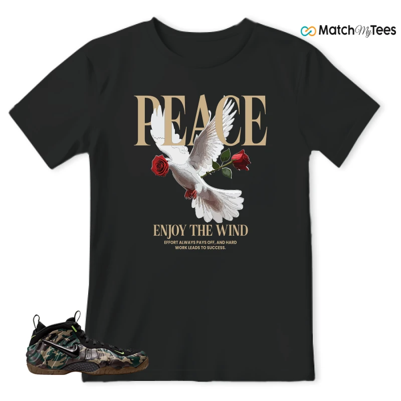 NIKE AIR FOAMPOSITE PRO GREEN CAMO SNEAKER Matching Tees t-shirt
