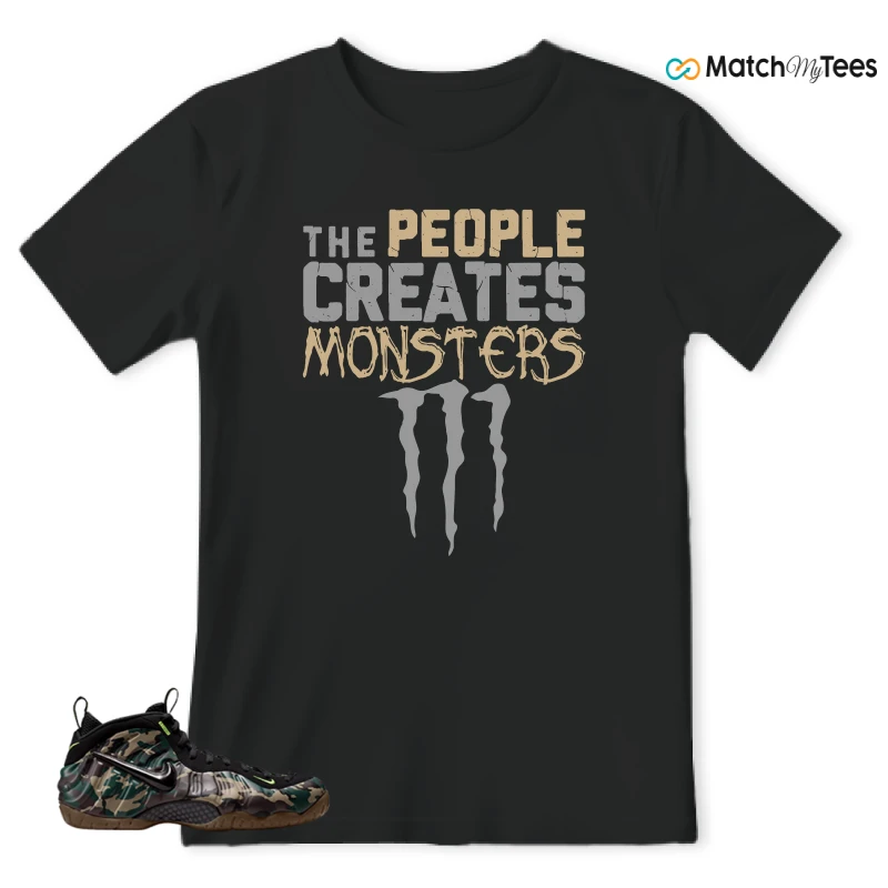 NIKE AIR FOAMPOSITE PRO GREEN CAMO SNEAKER Matching Tees t-shirt