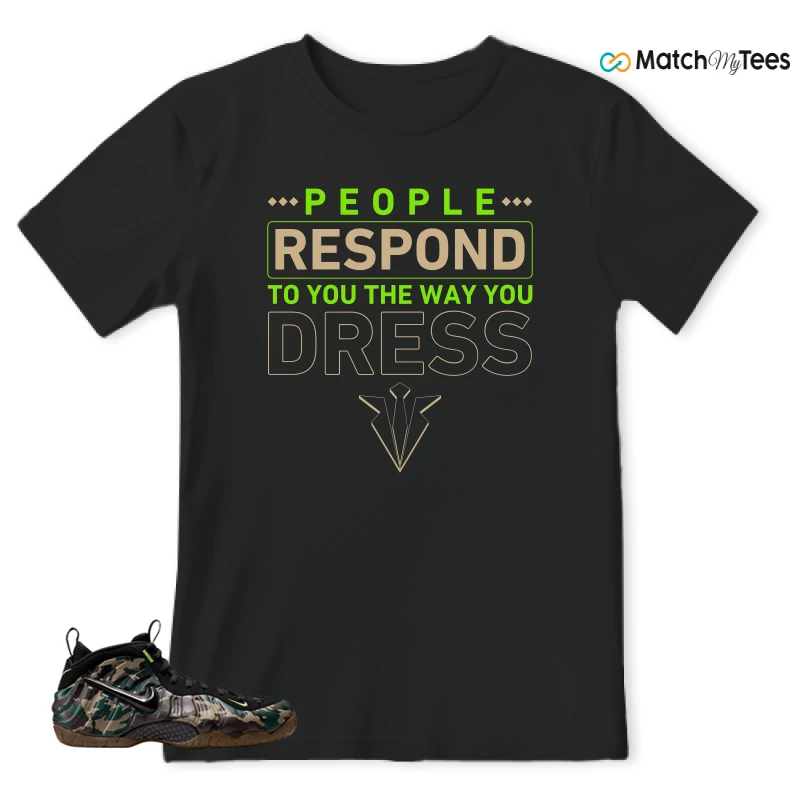 NIKE AIR FOAMPOSITE PRO GREEN CAMO SNEAKER Matching Tees t-shirt