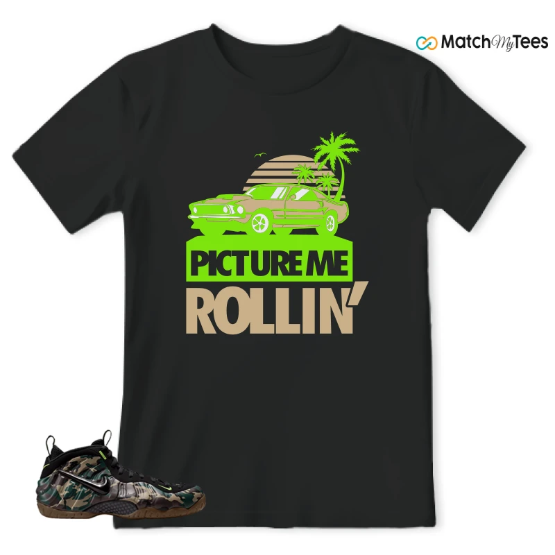 NIKE AIR FOAMPOSITE PRO GREEN CAMO SNEAKER Matching Tees t-shirt