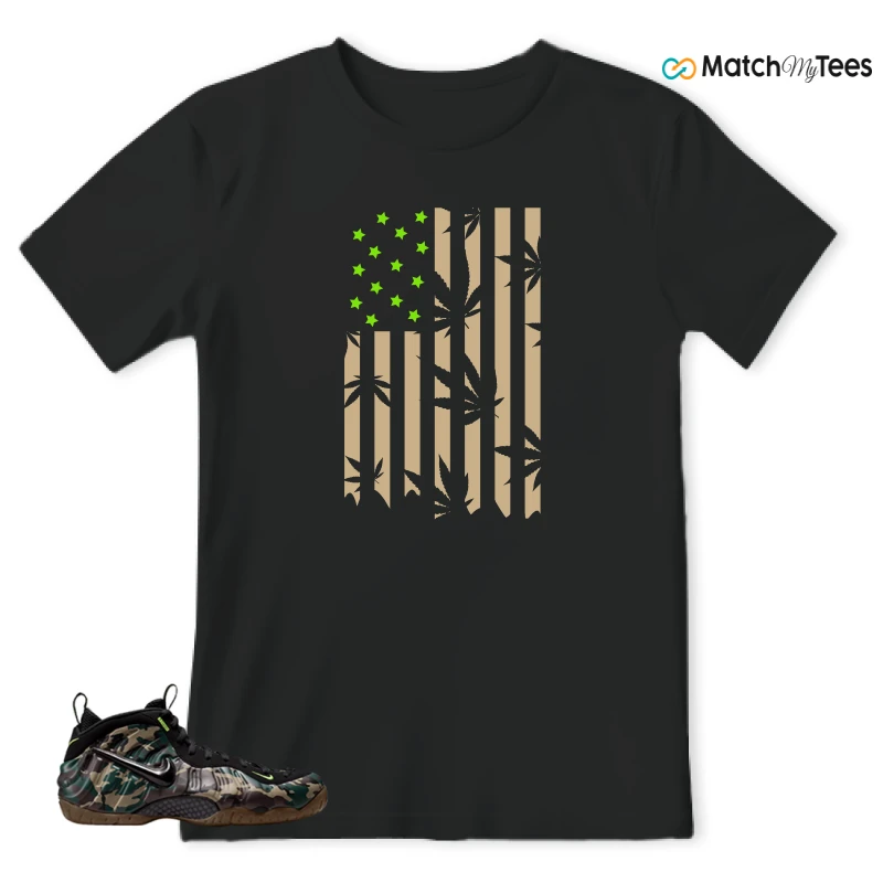 NIKE AIR FOAMPOSITE PRO GREEN CAMO SNEAKER Matching Tees t-shirt