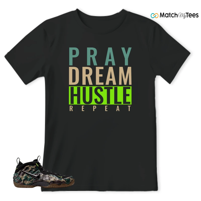 NIKE AIR FOAMPOSITE PRO GREEN CAMO SNEAKER Matching Tees t-shirt
