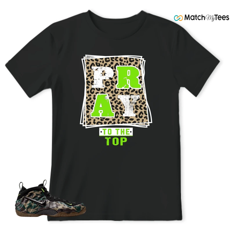 NIKE AIR FOAMPOSITE PRO GREEN CAMO SNEAKER Matching Tees t-shirt