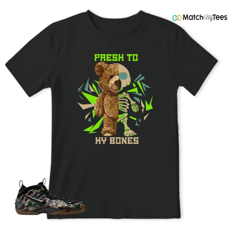 NIKE AIR FOAMPOSITE PRO GREEN CAMO SNEAKER Matching Tees t-shirt