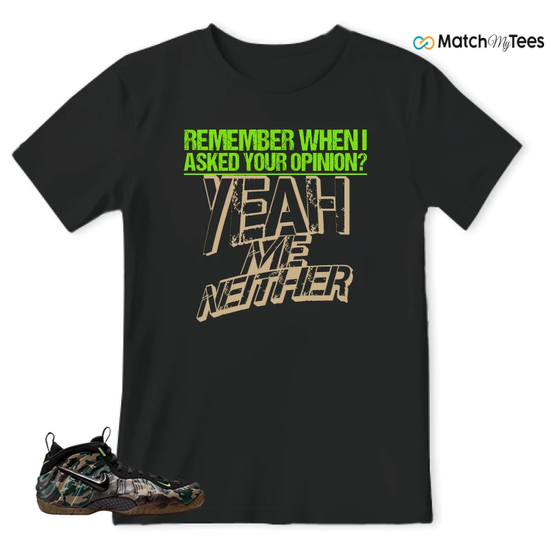 NIKE AIR FOAMPOSITE PRO GREEN CAMO SNEAKER Matching Tees t-shirt