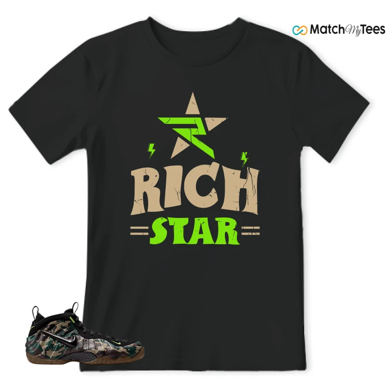 NIKE AIR FOAMPOSITE PRO GREEN CAMO SNEAKER Matching Tees t-shirt
