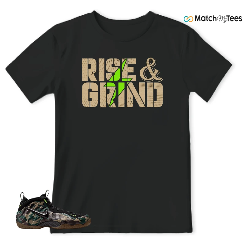 NIKE AIR FOAMPOSITE PRO GREEN CAMO SNEAKER Matching Tees t-shirt