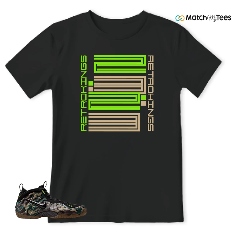 NIKE AIR FOAMPOSITE PRO GREEN CAMO SNEAKER Matching Tees t-shirt