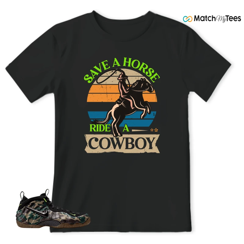 NIKE AIR FOAMPOSITE PRO GREEN CAMO SNEAKER Matching Tees t-shirt