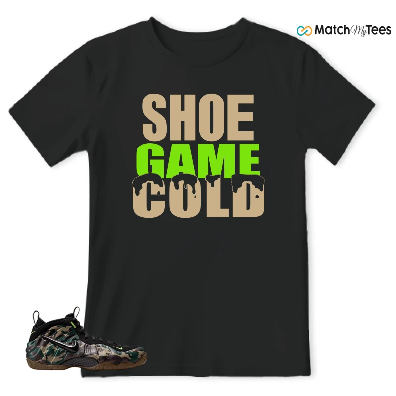 NIKE AIR FOAMPOSITE PRO GREEN CAMO SNEAKER Matching Tees t-shirt