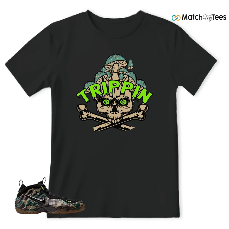 NIKE AIR FOAMPOSITE PRO GREEN CAMO SNEAKER Matching Tees t-shirt