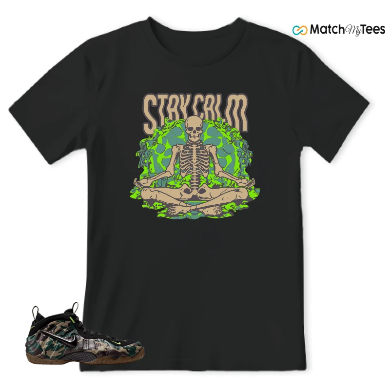 NIKE AIR FOAMPOSITE PRO GREEN CAMO SNEAKER Matching Tees t-shirt