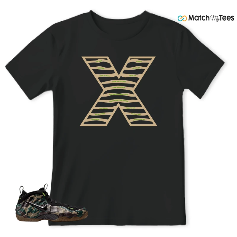 NIKE AIR FOAMPOSITE PRO GREEN CAMO SNEAKER Matching Tees t-shirt