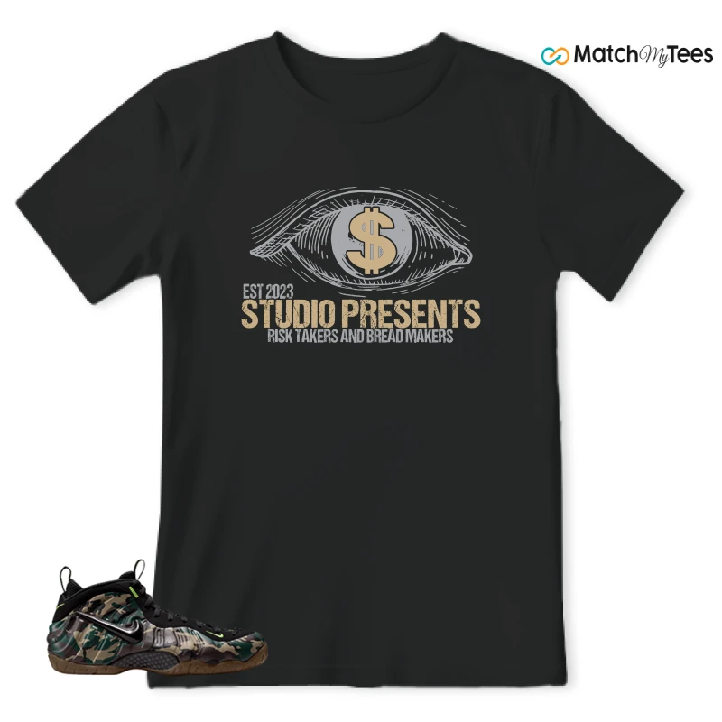 NIKE AIR FOAMPOSITE PRO GREEN CAMO SNEAKER Matching Tees t-shirt