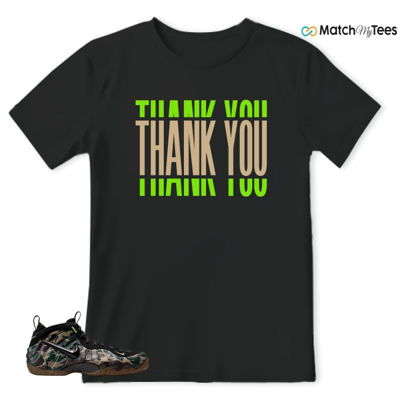 NIKE AIR FOAMPOSITE PRO GREEN CAMO SNEAKER Matching Tees t-shirt