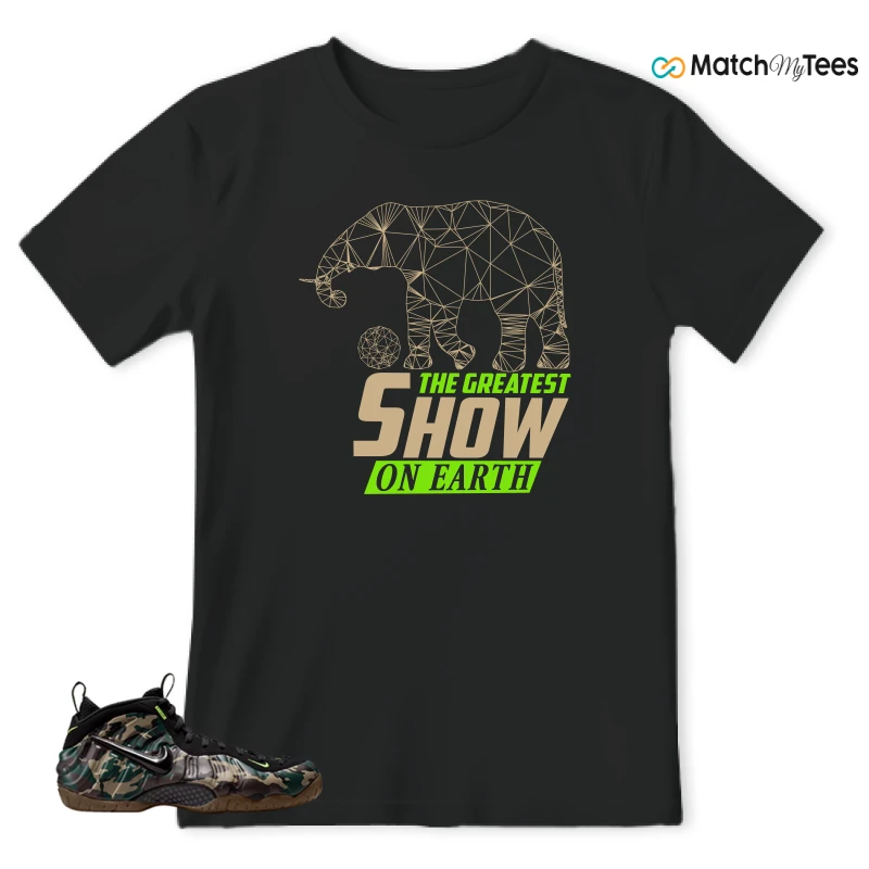 NIKE AIR FOAMPOSITE PRO GREEN CAMO SNEAKER Matching Tees t-shirt