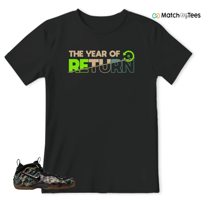 NIKE AIR FOAMPOSITE PRO GREEN CAMO SNEAKER Matching Tees t-shirt