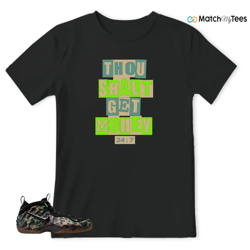 NIKE AIR FOAMPOSITE PRO GREEN CAMO SNEAKER Matching Tees t-shirt