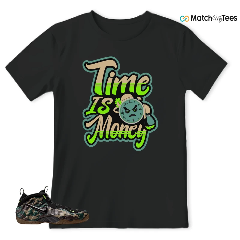 NIKE AIR FOAMPOSITE PRO GREEN CAMO SNEAKER Matching Tees t-shirt