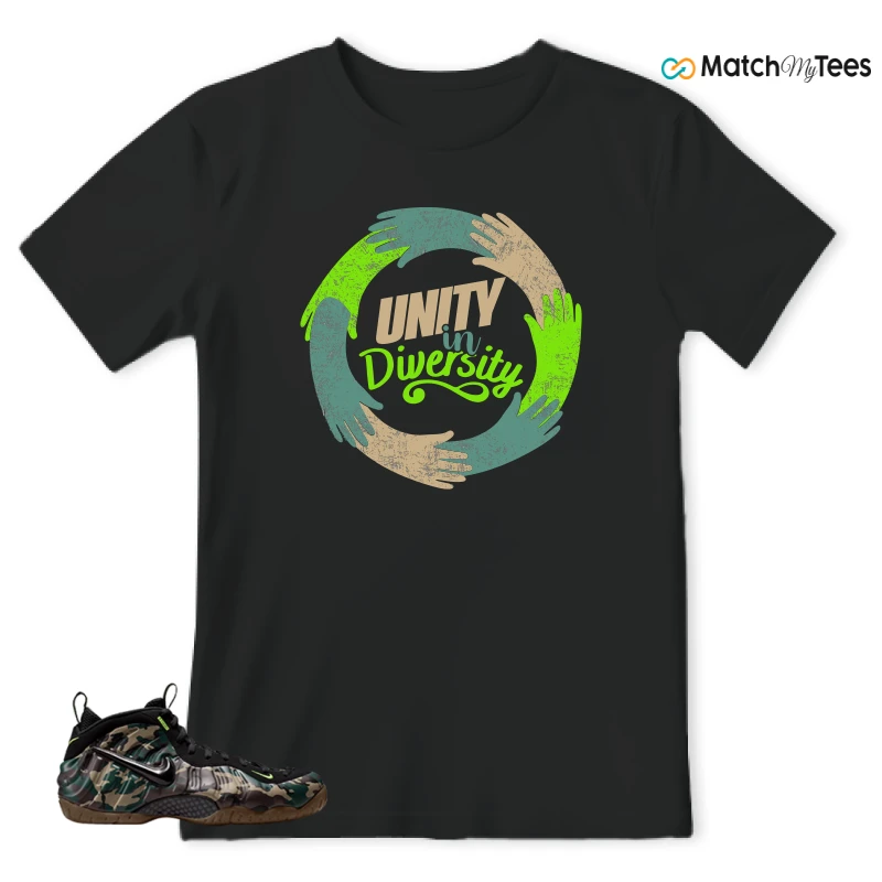 NIKE AIR FOAMPOSITE PRO GREEN CAMO SNEAKER Matching Tees t-shirt