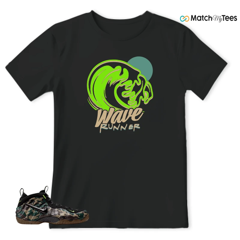 NIKE AIR FOAMPOSITE PRO GREEN CAMO SNEAKER Matching Tees t-shirt
