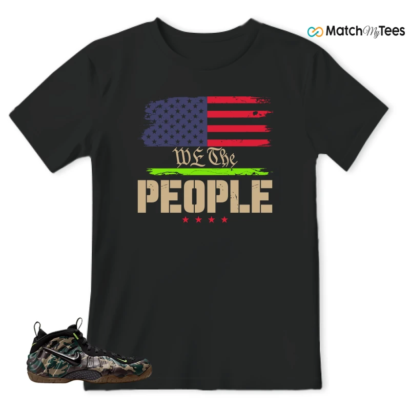 NIKE AIR FOAMPOSITE PRO GREEN CAMO SNEAKER Matching Tees t-shirt