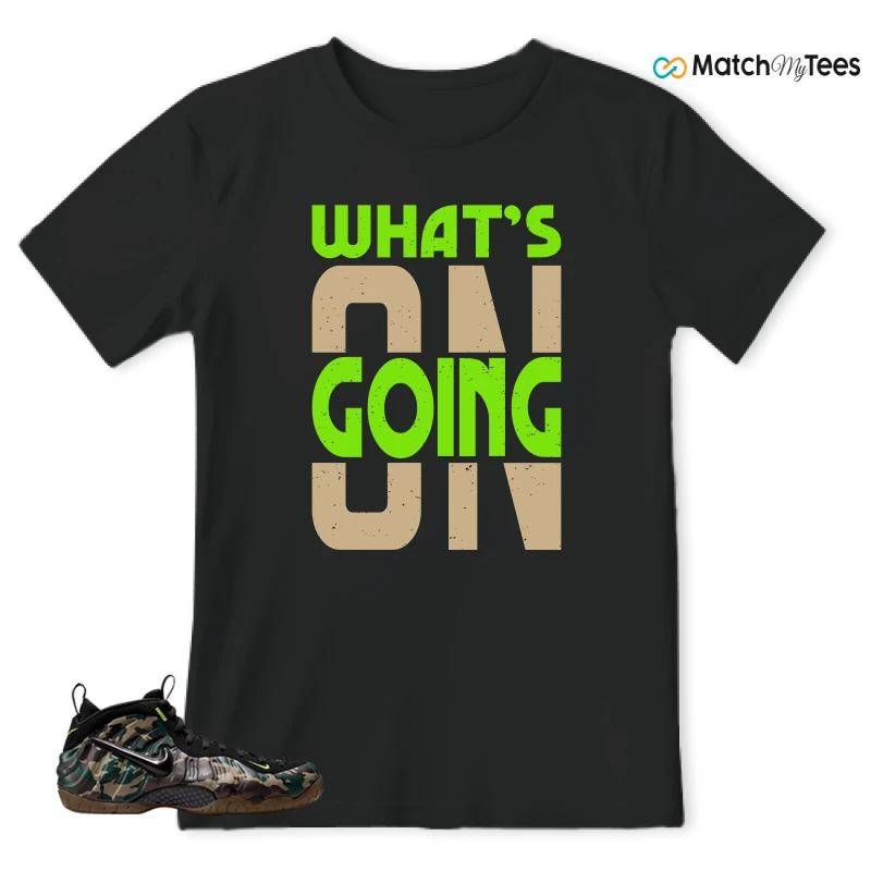 NIKE AIR FOAMPOSITE PRO GREEN CAMO SNEAKER Matching Tees t-shirt