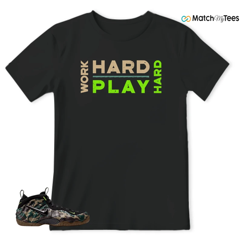 NIKE AIR FOAMPOSITE PRO GREEN CAMO SNEAKER Matching Tees t-shirt