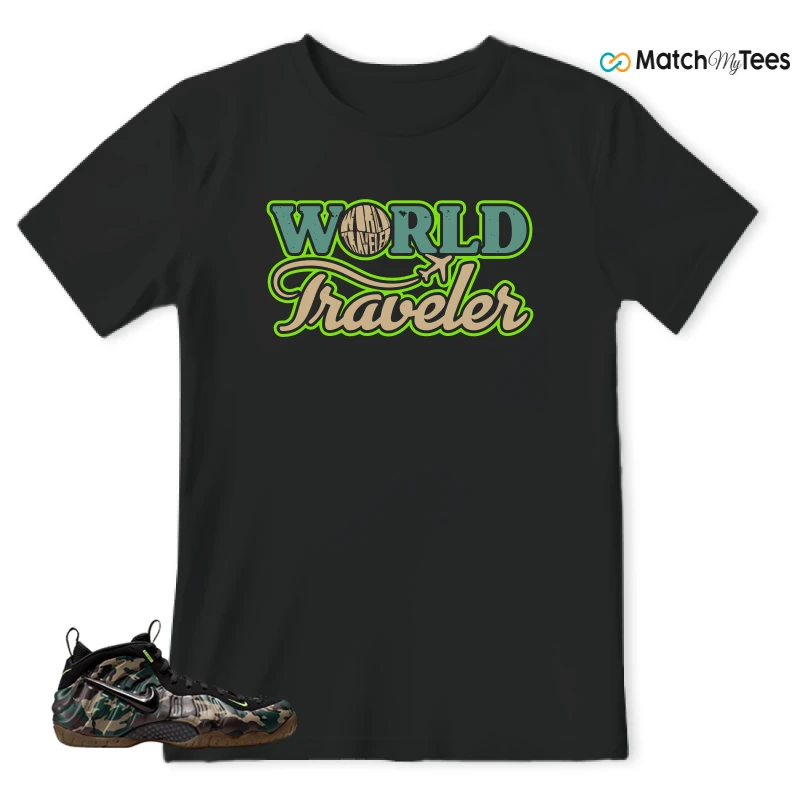 NIKE AIR FOAMPOSITE PRO GREEN CAMO SNEAKER Matching Tees t-shirt