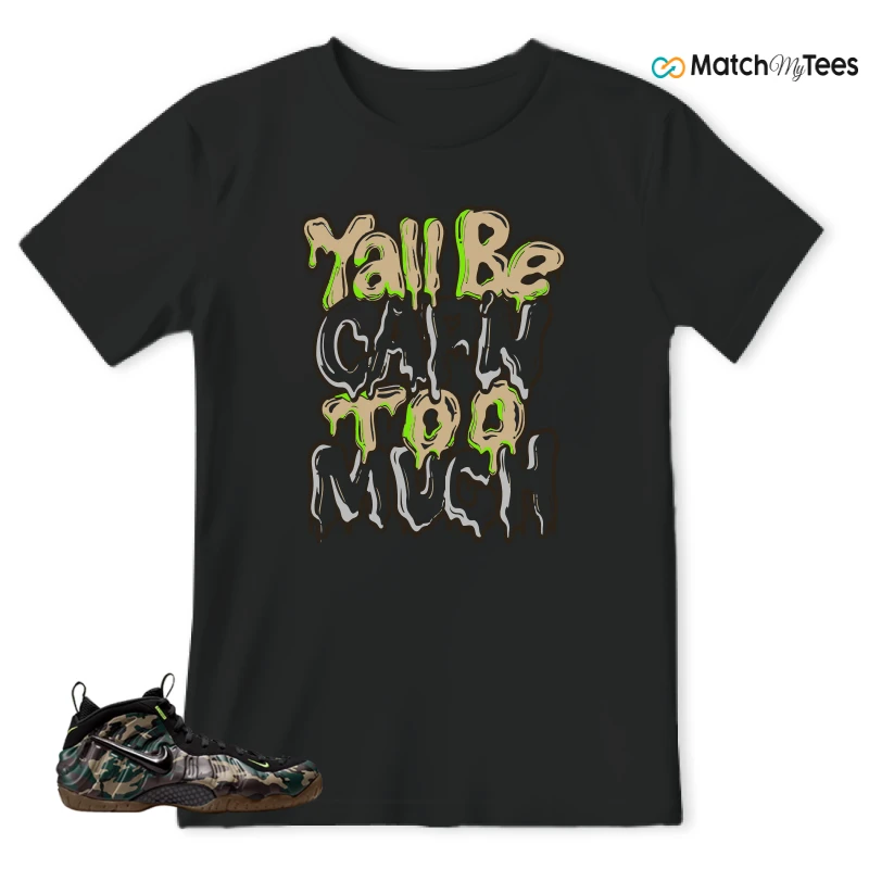 NIKE AIR FOAMPOSITE PRO GREEN CAMO SNEAKER Matching Tees t-shirt