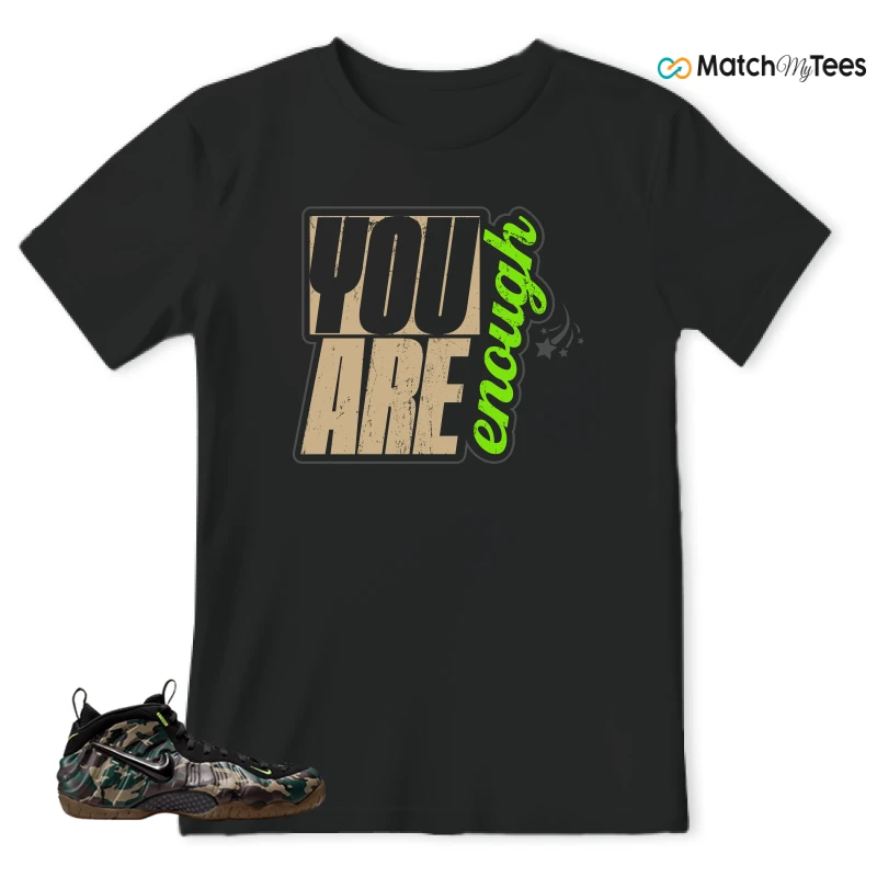 NIKE AIR FOAMPOSITE PRO GREEN CAMO SNEAKER Matching Tees t-shirt