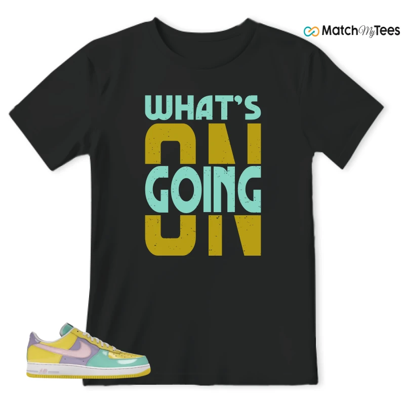 NIKE AIR FORCE 1 LOW EASTER 2026 SNEAKER/YELLOW PULSE/PINK FOAM/HYDRANGEAS/EMERALD RISE/WHITE matching T-shirt