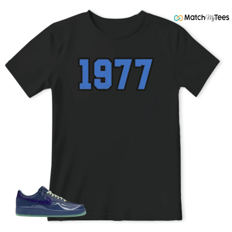 NIKE AIR FORCE 1 LOW PATENT LEATHER MYSTIC NAVY GRAPE ICE SNEAKER Matching Tees t-shirt