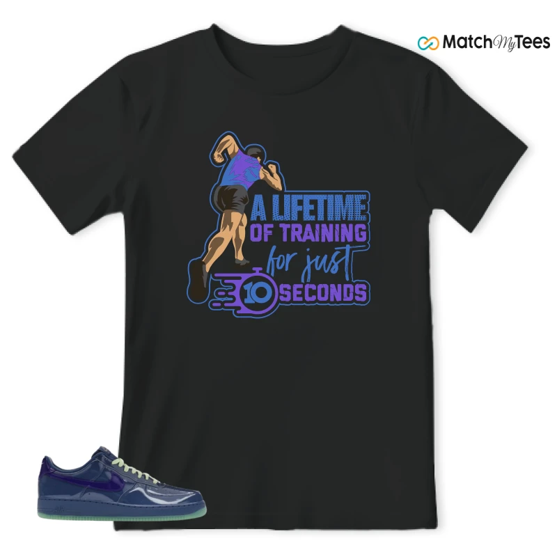 NIKE AIR FORCE 1 LOW PATENT LEATHER MYSTIC NAVY GRAPE ICE SNEAKER Matching Tees t-shirt