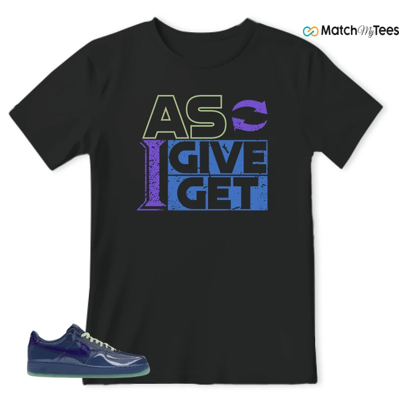 NIKE AIR FORCE 1 LOW PATENT LEATHER MYSTIC NAVY GRAPE ICE SNEAKER Matching Tees t-shirt