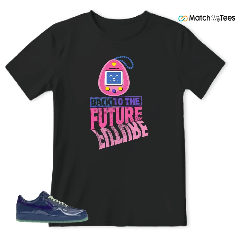 NIKE AIR FORCE 1 LOW PATENT LEATHER MYSTIC NAVY GRAPE ICE SNEAKER Matching Tees t-shirt