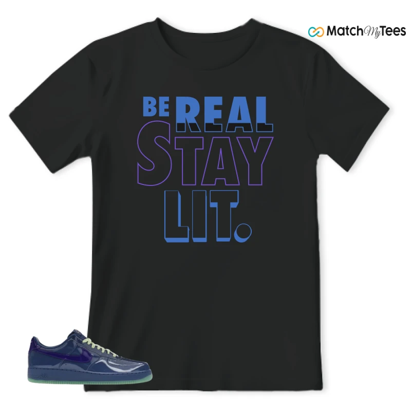 NIKE AIR FORCE 1 LOW PATENT LEATHER MYSTIC NAVY GRAPE ICE SNEAKER Matching Tees t-shirt