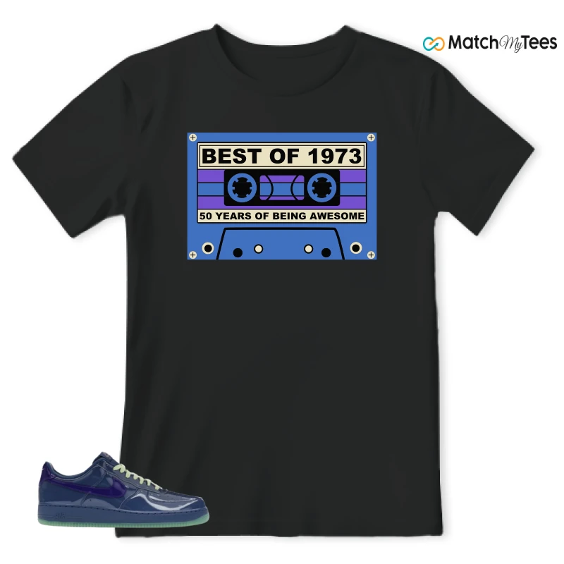 NIKE AIR FORCE 1 LOW PATENT LEATHER MYSTIC NAVY GRAPE ICE SNEAKER Matching Tees t-shirt