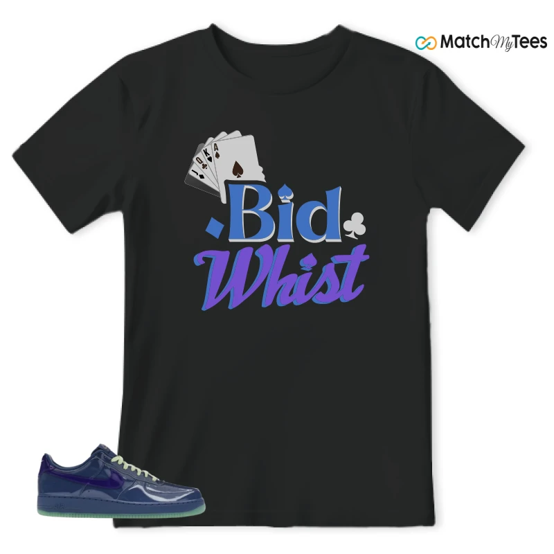 NIKE AIR FORCE 1 LOW PATENT LEATHER MYSTIC NAVY GRAPE ICE SNEAKER Matching Tees t-shirt