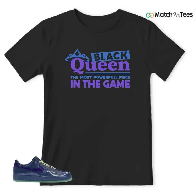 NIKE AIR FORCE 1 LOW PATENT LEATHER MYSTIC NAVY GRAPE ICE SNEAKER Matching Tees t-shirt