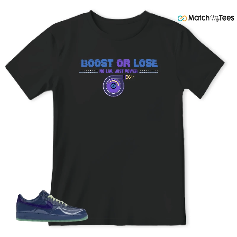 NIKE AIR FORCE 1 LOW PATENT LEATHER MYSTIC NAVY GRAPE ICE SNEAKER Matching Tees t-shirt