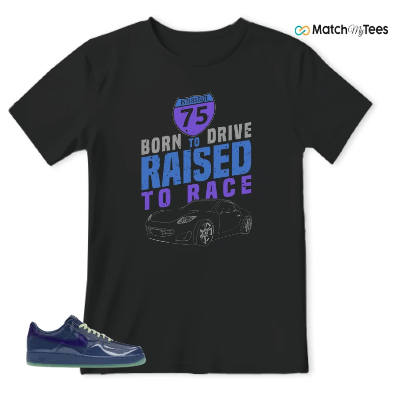 NIKE AIR FORCE 1 LOW PATENT LEATHER MYSTIC NAVY GRAPE ICE SNEAKER Matching Tees t-shirt