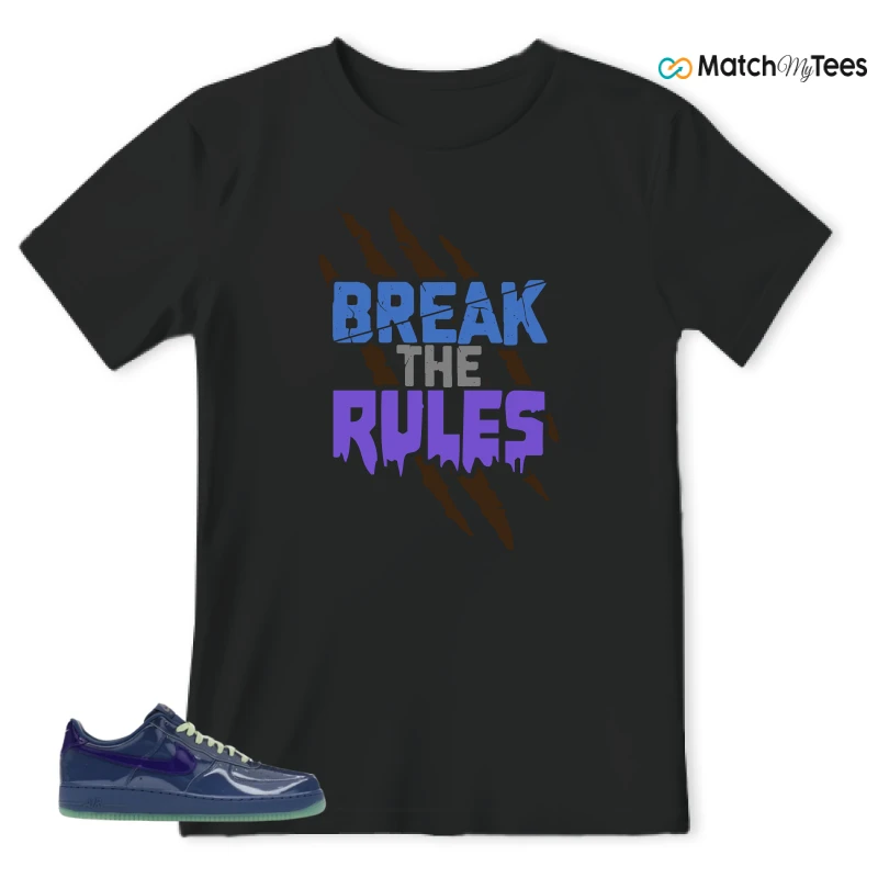 NIKE AIR FORCE 1 LOW PATENT LEATHER MYSTIC NAVY GRAPE ICE SNEAKER Matching Tees t-shirt