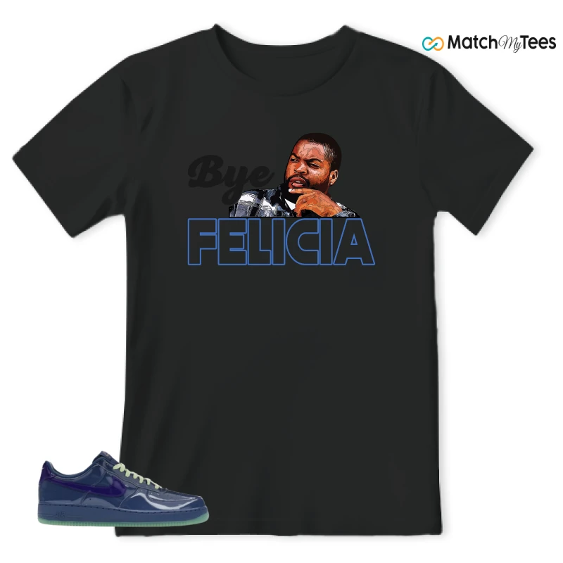 NIKE AIR FORCE 1 LOW PATENT LEATHER MYSTIC NAVY GRAPE ICE SNEAKER Matching Tees t-shirt