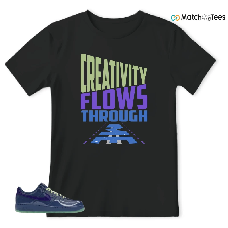 NIKE AIR FORCE 1 LOW PATENT LEATHER MYSTIC NAVY GRAPE ICE SNEAKER Matching Tees t-shirt