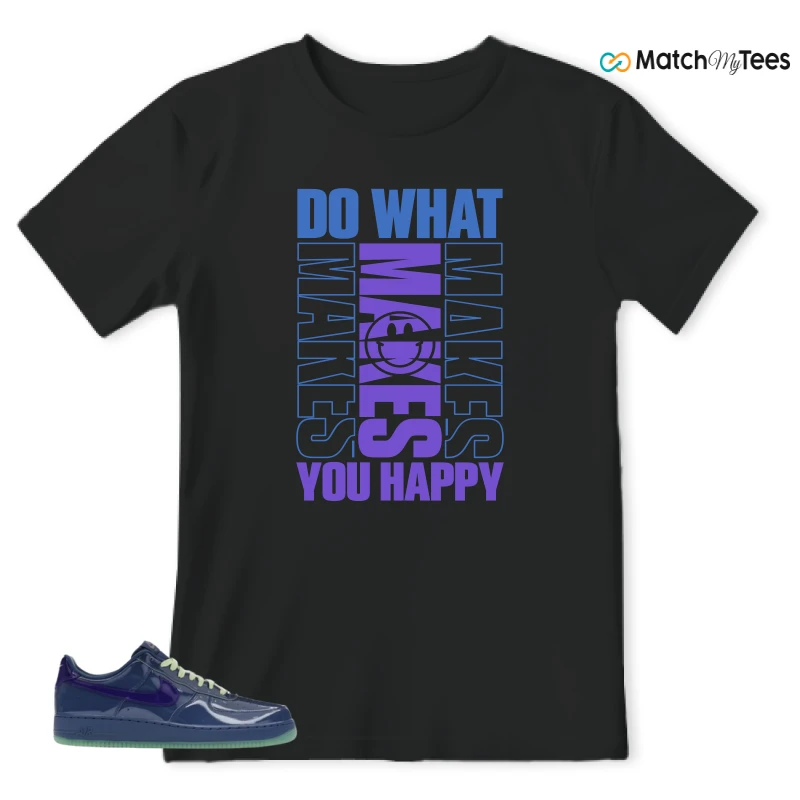 NIKE AIR FORCE 1 LOW PATENT LEATHER MYSTIC NAVY GRAPE ICE SNEAKER Matching Tees t-shirt